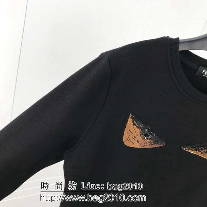Fendi芬迪 18ss秋冬新款衛衣 最新設計 金色眼睛系列 定制純棉加絨面料 高版本男女同款 ydi2056